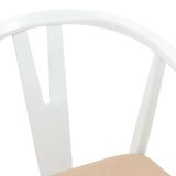 Dining Chair 2 pcs White and Brown Solid Rubber Wood 42020409