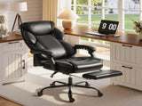 Adjustable Office Chair Reclining Computer Desk Chair with Footrest, Armrest, Casters, Black T3398P551768