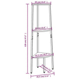 3-Tier Corner Shelf Black 45,5x31,5x120 cm 336390