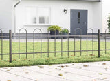 Garden Fence 7 pcs Grey 11.9 x 0.6 m Powder-coated Steel 3334133