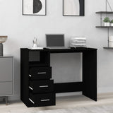 ZNTS Desk with Drawers Black 102x50x76 cm Engineered Wood 823033