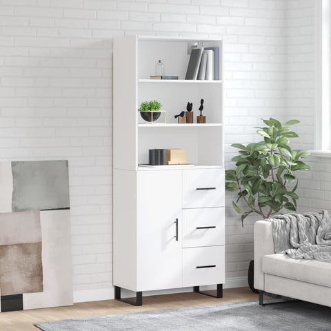 Highboard White 69.5x34x180 cm Engineered Wood 3189469