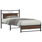 Bed Frame without Mattress Brown Oak 100x190 cm Engineered Wood 4107010