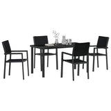 Garden Dining Set 5 pcs Black Powder-Coated Steel 3379151
