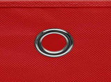 Storage Box Set of 10 Red Non-woven fabric 288364