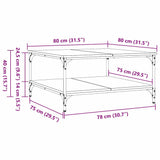 Coffee Table Old wood 80 x 80 x 40 cm Engineered Wood 883497