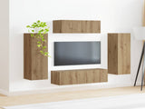 TV Cabinet Set Wall-mounted 3 pcs Artisan Oak Engineered Wood 3408987