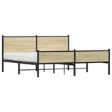 Metal Bed Frame without Mattress Sonoma Oak 160x200 cm 3301400