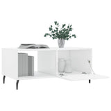 Coffee Table High Gloss White 90x50x40 cm Engineered Wood 829230