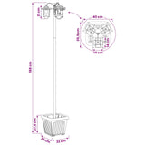 3-Head Lamp Post with Planter Black 32 x 32 x 188 cm 42042694