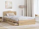 Bed Frame with Drawer Sonoma Oak 100 x 200 cm Engineer Wood 3413035