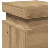 Bedside Cabinet with LED Artisian Oak 35x39x55 cm Engineered Wood 857656