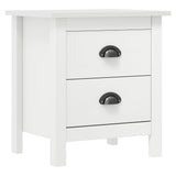 Bedside Cabinet Hill 2 pcs White 46x35x49.5 cm Solid Pine Wood 288908