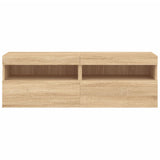 TV Wall Cabinets with LED Lights 2 pcs Sonoma Oak 60x30x40 cm 837188