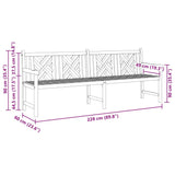 Garden Bench Brown 228 x 60 x 90 cm Solid teak wood 42001967