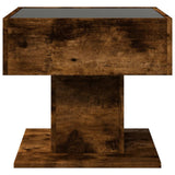 Coffee Table with LED Smoked Oak 50x50x45 cm Engineered Wood 847529