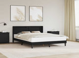 Bed Frame with LED Strip Lights Black 135 x 190 cm Faux Leather 42027994