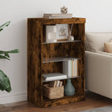 Sideboard with LED Lights Smoked Oak 60.5x37x100 cm 836711
