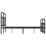 ZNTS Metal Bed Frame without Mattress with Footboard Black 120x190cm 352593