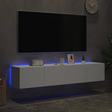 TV Wall Cabinets with LED Lights 2 pcs White 80x35x31 cm 837282
