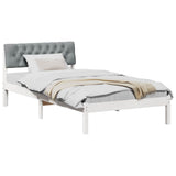 Bed frame White and light grey 100 x 200 cm Solid pine wood 878633