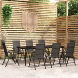 9 Piece Garden Dining Set Black 3099112
