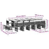 15 Piece Garden Dining Set with Cushions Grey Poly Rattan 3211712