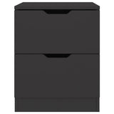 ZNTS Bedside Cabinet Black 40x40x50 cm Engineered Wood 326725