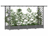 Raised Bed with Trellis and Roof Light Grey 203 x 40 x 121 cm 42032589