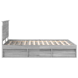 Bed Frame Grey Sonoma 140 x 200 cm Solid Pine Wood 3409359