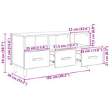 TV Cabinet Black Oak 102 x 36 x 50 cm Engineered Wood 8004201