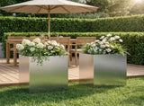 Garden Planter 2 pcs Silver 40 x 30 x 40 cm Galvanised Steel 8005481