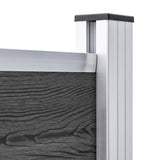 Fence Panel Set WPC 353x146 cm Black 3070459