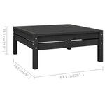ZNTS 9 Piece Garden Lounge Set Solid Wood Pine Black 3083028
