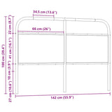 Replace Headboard Smoked Oak 135 cm Steel and Engineered Wood 4100241