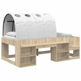 Kids'High Bed Frame with Storage 3 pcs Sonoma Oak and white 3423605