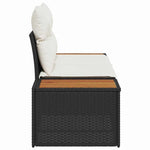 Garden Sofa Black 184 x 62 x 85cm Poly Rattan 42006817