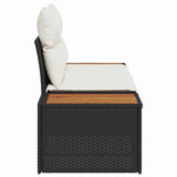 Garden Sofa Black 184 x 62 x 85cm Poly Rattan 42006817