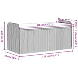 Storage Bench with Cushion Black 115x51x52 cm Poly Rattan 365727