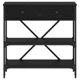 Console Table with Drawer Black Oak 75 x 34.5 x 75 cm Wood 871314