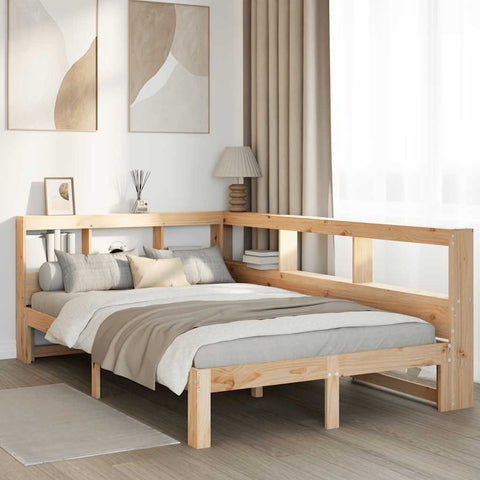Bookcase Bed without Mattress 135x190 cm Double Solid Wood Pine 3324397