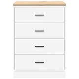 Garage Storage Cabinet White 60x51x85 cm Solid Wood Pine 860598
