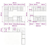 14 Piece Kitchen Cabinet Set "Lucca" Gloss White Engineered Wood 3314983