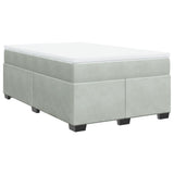 Box Spring Bed with Mattress Light Grey 120x200 cm Velvet 3285275