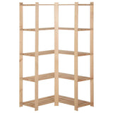 327323 5-Tier Storage Corner Rack 82,5x82,5x170 cm Solid Pinewood