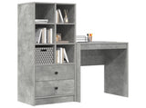 Desk with Drawer with Shelf with Storage 2 pcs Concrete Grey 3337300