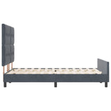ZNTS Bed Frame Dark Grey 160x200 cm Velvet 3344952