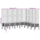 Garden Planter with Trellis Light Grey 200x160x142 cm PP 367942