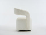 065 Chenille Fabric Accent Chair Armchair With Fabric Covered Wooden 360&deg Swivel Base, White W1397P388512