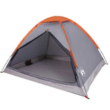 Camping Tent Dome 4-Person Grey and Orange Waterproof 94764